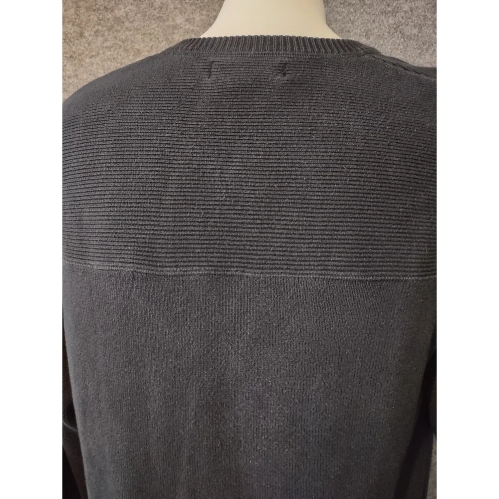 Banana Republic Sweater Men's Adult Large Black Knit Casual V Neck Heavy weight